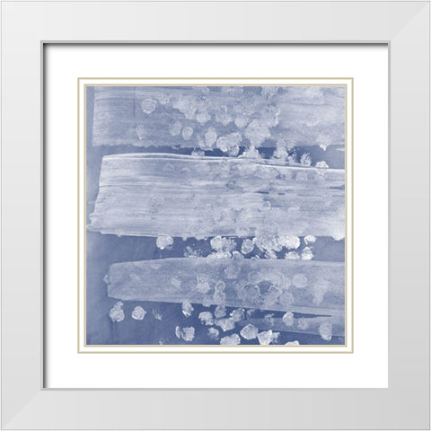 Indigo Rule IV White Modern Wood Framed Art Print with Double Matting by Meagher, Megan