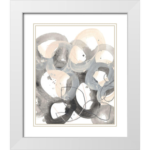 Tangled Circuit I White Modern Wood Framed Art Print with Double Matting by Vess, June Erica