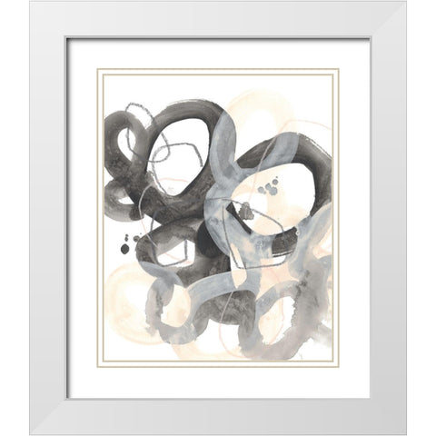 Tangled Circuit II White Modern Wood Framed Art Print with Double Matting by Vess, June Erica
