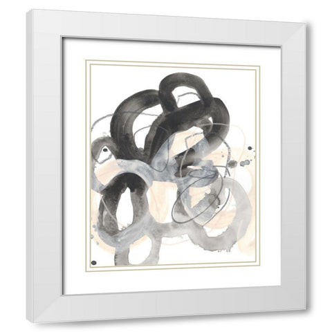 Tangled Circuit III White Modern Wood Framed Art Print with Double Matting by Vess, June Erica