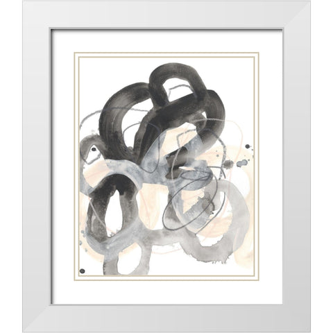 Tangled Circuit III White Modern Wood Framed Art Print with Double Matting by Vess, June Erica