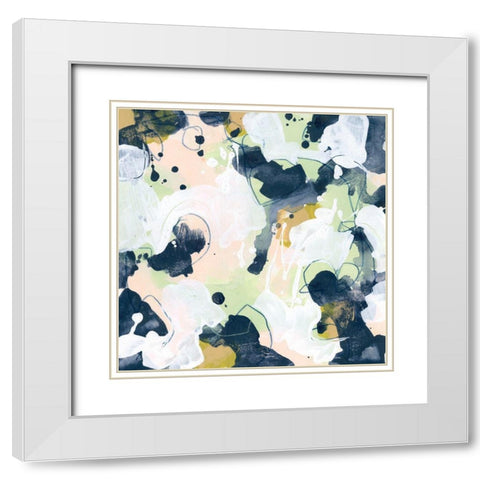 Cellular Patina I White Modern Wood Framed Art Print with Double Matting by Vess, June Erica