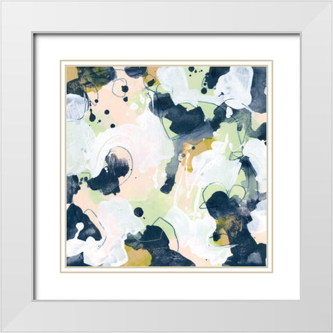 Cellular Patina I White Modern Wood Framed Art Print with Double Matting by Vess, June Erica