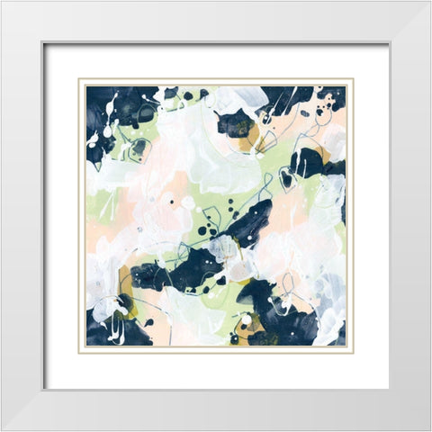 Cellular Patina II White Modern Wood Framed Art Print with Double Matting by Vess, June Erica