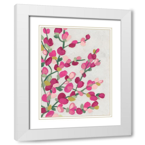 Spring Pinks II White Modern Wood Framed Art Print with Double Matting by Vess, June Erica