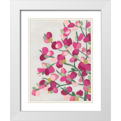 Spring Pinks III White Modern Wood Framed Art Print with Double Matting by Vess, June Erica