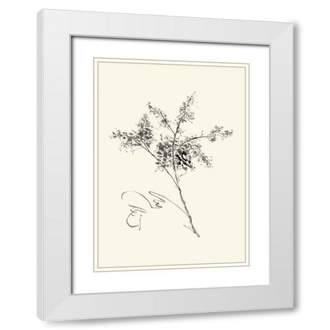Ink Wash Floral VII - Forsythia White Modern Wood Framed Art Print with Double Matting by Rae, Nan