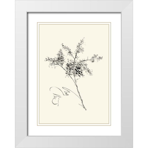 Ink Wash Floral VII - Forsythia White Modern Wood Framed Art Print with Double Matting by Rae, Nan