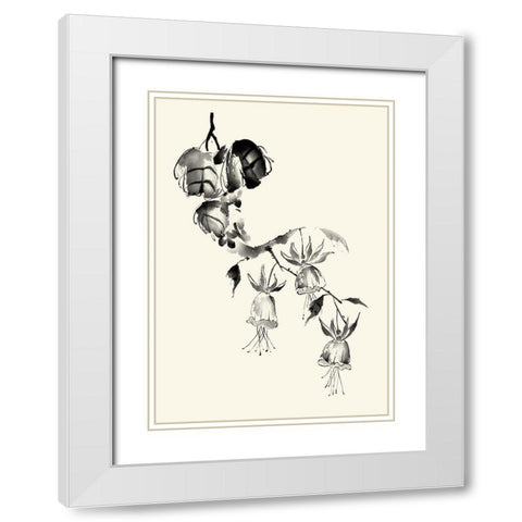 Ink Wash Floral VIII - Fuchsia White Modern Wood Framed Art Print with Double Matting by Rae, Nan