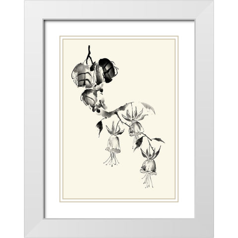 Ink Wash Floral VIII - Fuchsia White Modern Wood Framed Art Print with Double Matting by Rae, Nan