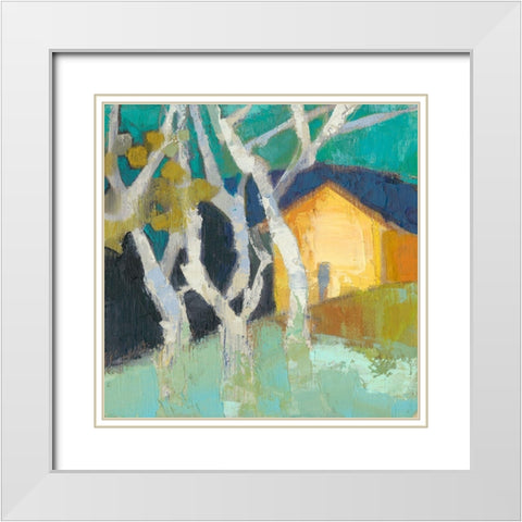 Avoca Barn White Modern Wood Framed Art Print with Double Matting by Jachimiec, Sue