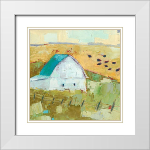 Nash Barn White Modern Wood Framed Art Print with Double Matting by Jachimiec, Sue