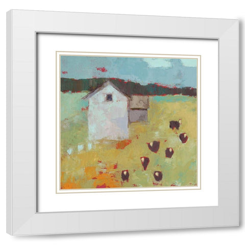 Potosi Barn White Modern Wood Framed Art Print with Double Matting by Jachimiec, Sue