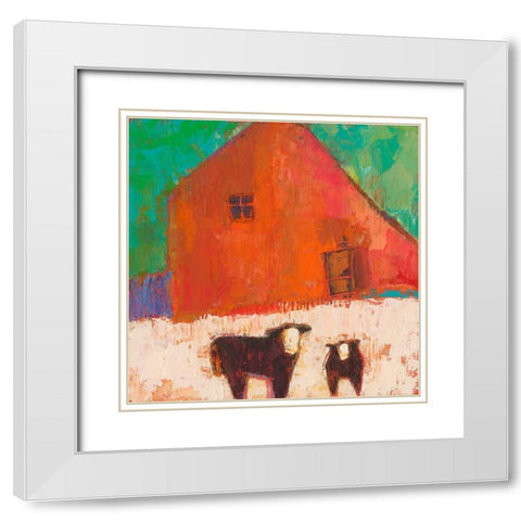 Baraboo Barn White Modern Wood Framed Art Print with Double Matting by Jachimiec, Sue