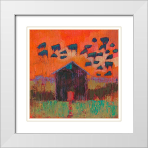 Kasten Barn White Modern Wood Framed Art Print with Double Matting by Jachimiec, Sue