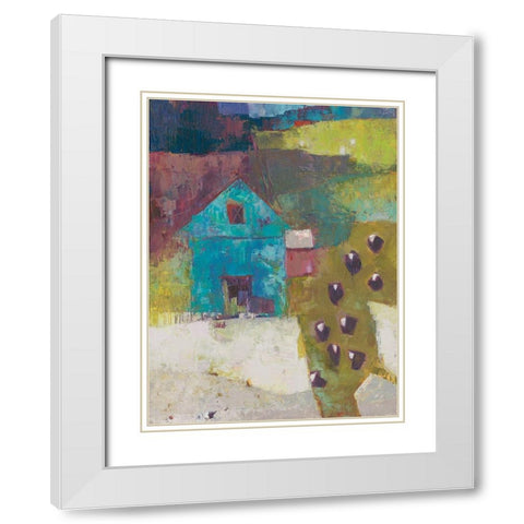 Cloverton Barn White Modern Wood Framed Art Print with Double Matting by Jachimiec, Sue
