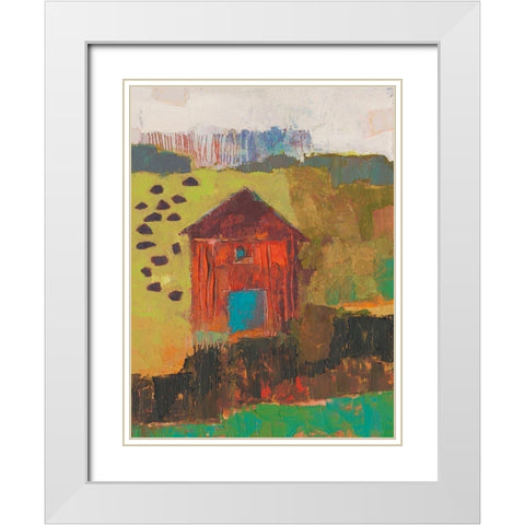 Darlington Barn White Modern Wood Framed Art Print with Double Matting by Jachimiec, Sue