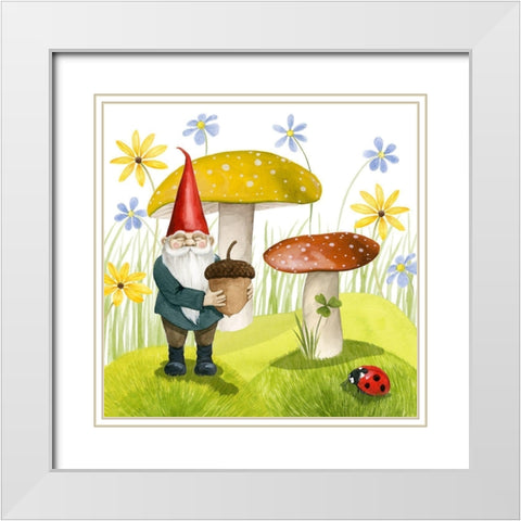 Gnome Neighbors I White Modern Wood Framed Art Print with Double Matting by Popp, Grace