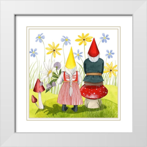 Gnome Neighbors III White Modern Wood Framed Art Print with Double Matting by Popp, Grace