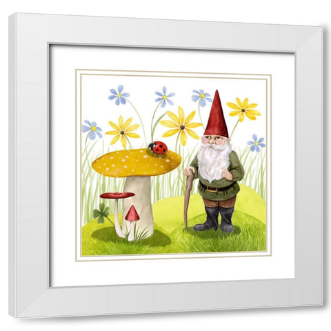 Gnome Neighbors IV White Modern Wood Framed Art Print with Double Matting by Popp, Grace