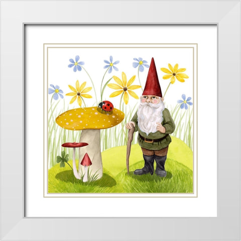 Gnome Neighbors IV White Modern Wood Framed Art Print with Double Matting by Popp, Grace