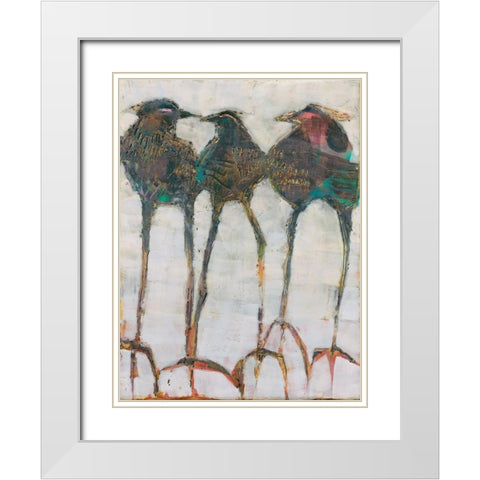 Gaggle I White Modern Wood Framed Art Print with Double Matting by Jachimiec, Sue