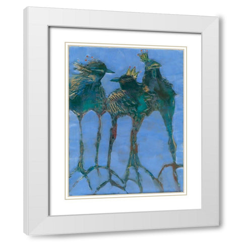 Gaggle II White Modern Wood Framed Art Print with Double Matting by Jachimiec, Sue