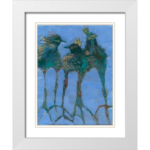 Gaggle II White Modern Wood Framed Art Print with Double Matting by Jachimiec, Sue
