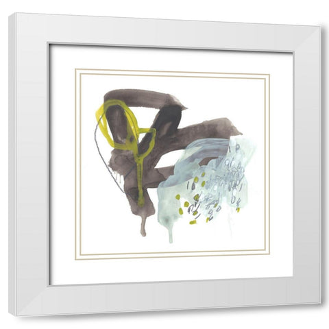 Moon Drop II White Modern Wood Framed Art Print with Double Matting by Vess, June Erica