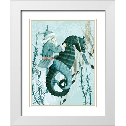 The Sea Santa I White Modern Wood Framed Art Print with Double Matting by Popp, Grace