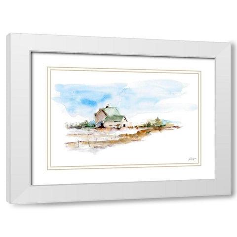 Prairie Farmhouse I White Modern Wood Framed Art Print with Double Matting by Harper, Ethan