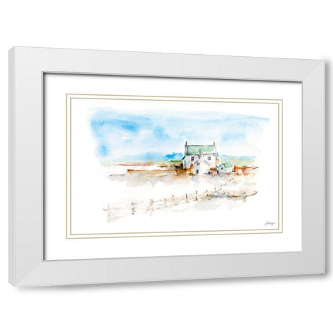 Prairie Farmhouse II White Modern Wood Framed Art Print with Double Matting by Harper, Ethan