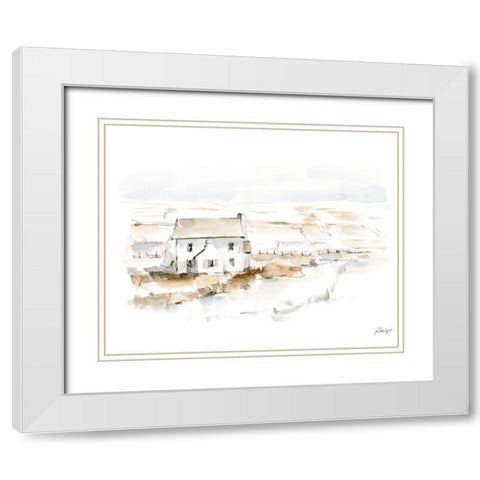 Neutral Farmhouse I White Modern Wood Framed Art Print with Double Matting by Harper, Ethan