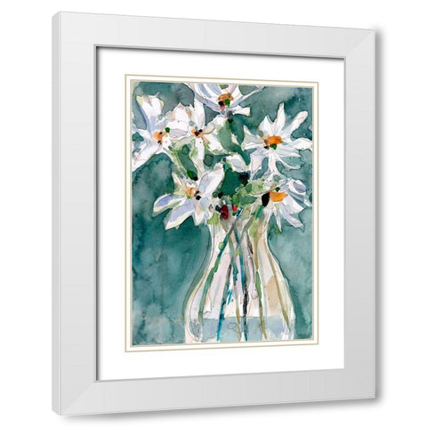A Daisy Moment II White Modern Wood Framed Art Print with Double Matting by Dixon, Samuel