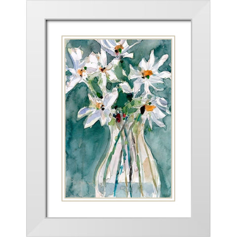 A Daisy Moment II White Modern Wood Framed Art Print with Double Matting by Dixon, Samuel