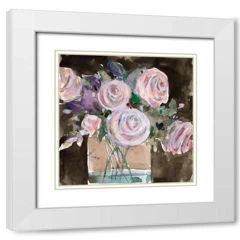 Rose Clippings II White Modern Wood Framed Art Print with Double Matting by Dixon, Samuel