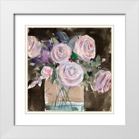 Rose Clippings II White Modern Wood Framed Art Print with Double Matting by Dixon, Samuel