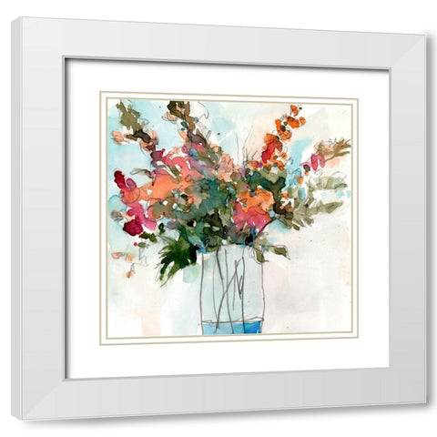 Water Garden Still Life I White Modern Wood Framed Art Print with Double Matting by Dixon, Samuel