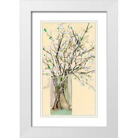Spring Floral Arrangement I White Modern Wood Framed Art Print with Double Matting by Dixon, Samuel