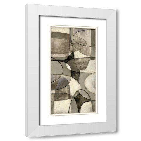 Mod Overlay I White Modern Wood Framed Art Print with Double Matting by Meagher, Megan