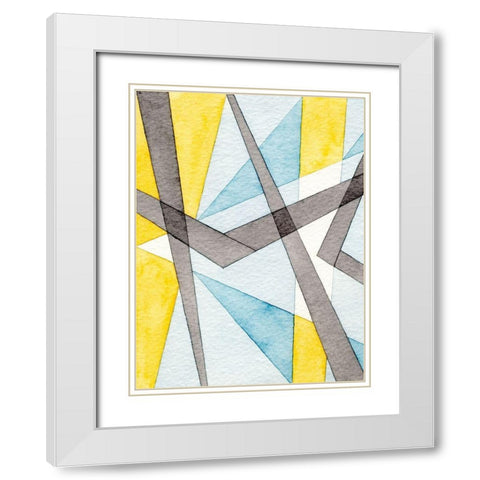 Converging Angles I White Modern Wood Framed Art Print with Double Matting by Galapon, Nikki