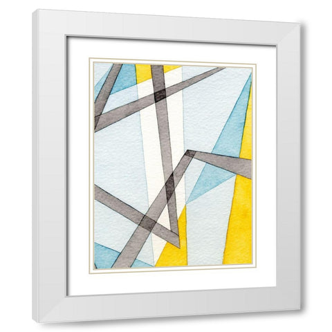 Converging Angles II White Modern Wood Framed Art Print with Double Matting by Galapon, Nikki