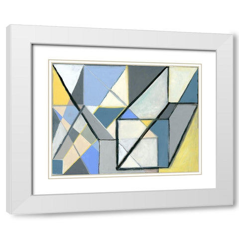 Cuboid White Modern Wood Framed Art Print with Double Matting by Galapon, Nikki