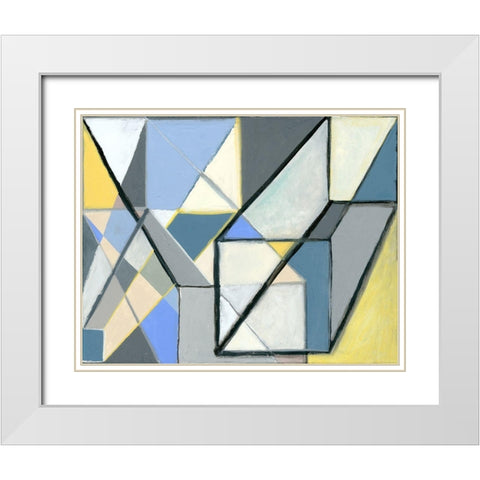Cuboid White Modern Wood Framed Art Print with Double Matting by Galapon, Nikki