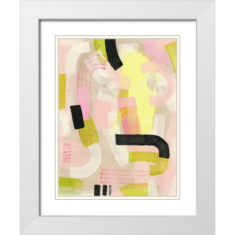 Neon Marks I White Modern Wood Framed Art Print with Double Matting by Galapon, Nikki