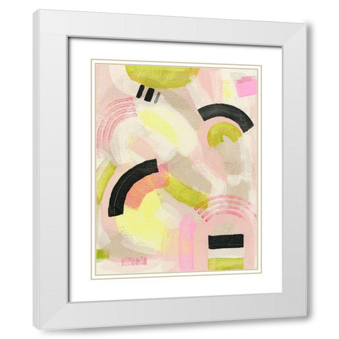 Neon Marks II White Modern Wood Framed Art Print with Double Matting by Galapon, Nikki