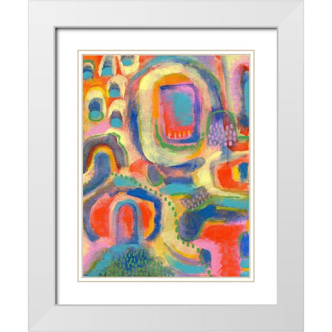 Village II White Modern Wood Framed Art Print with Double Matting by Galapon, Nikki