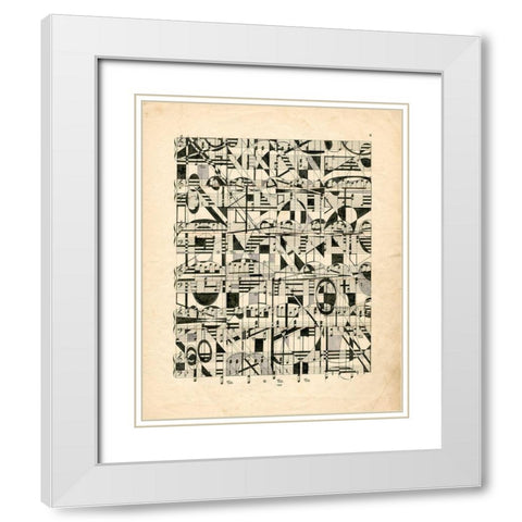 Graphic Notes White Modern Wood Framed Art Print with Double Matting by Galapon, Nikki