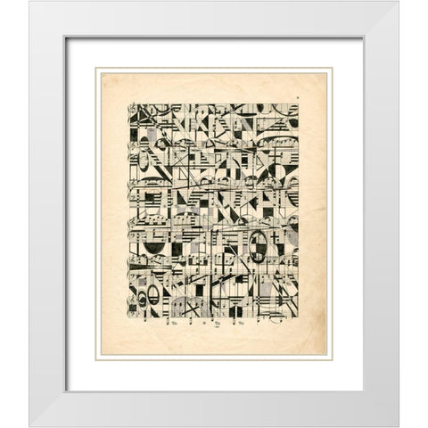 Graphic Notes White Modern Wood Framed Art Print with Double Matting by Galapon, Nikki