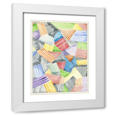 Crosshatch Quilt II White Modern Wood Framed Art Print with Double Matting by Galapon, Nikki